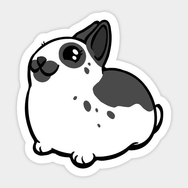 Black and White Bunny Rabbit Coney Sticker by RJKpoyp